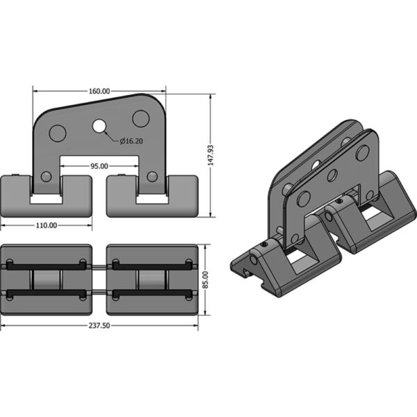 Z-Spars Headboard Car for 32mm Track Rod Bearing 3472