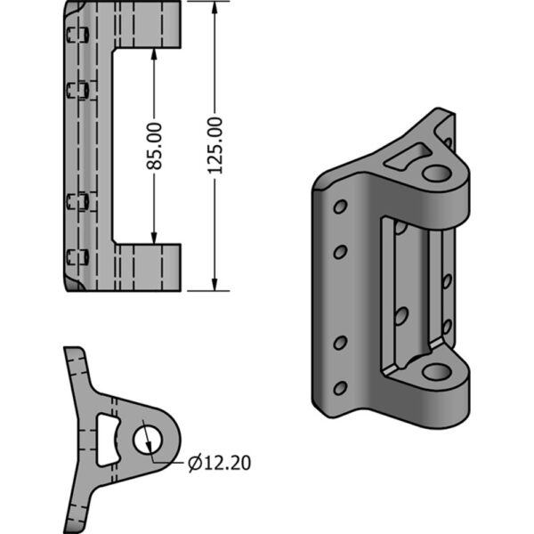 Z-Spars Gooseneck Extrusion Z362-482 4330P
