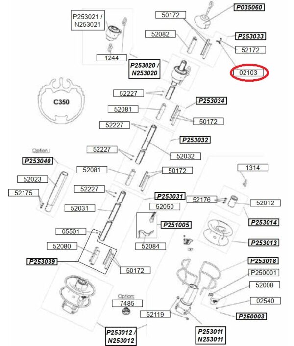 Profurl C-shaped washer C350 C420 C430 R420 R430 02103