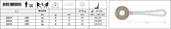 Nodus Loop in Dyneema for friction ring - LR universel Ring