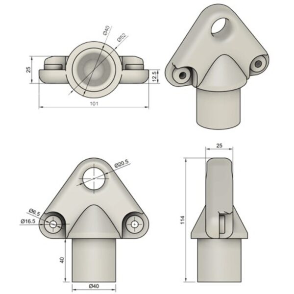 Z-Spars Forward strut connection 222