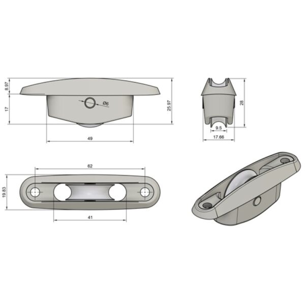 Z-Spars Plastic Sheave Box