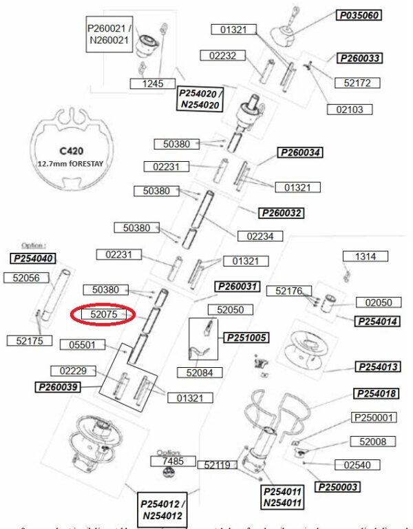 Profurl Lower Extrusion 2m C420 52075