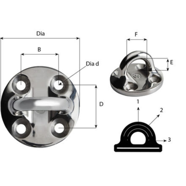Wichard Round pad eye 6635