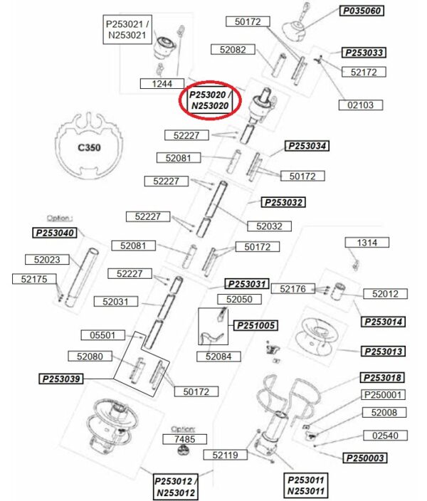 Profurl Swivel C350 N253020/P253020