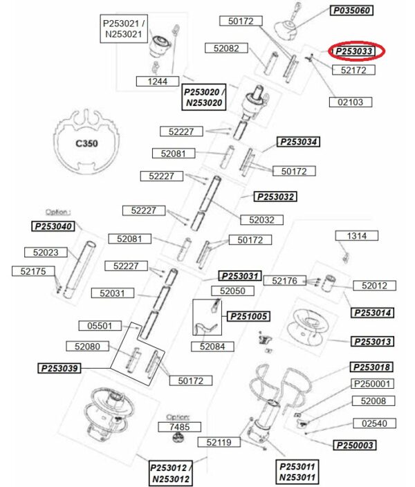 Profurl Complete Upper Bearing C350 P253033