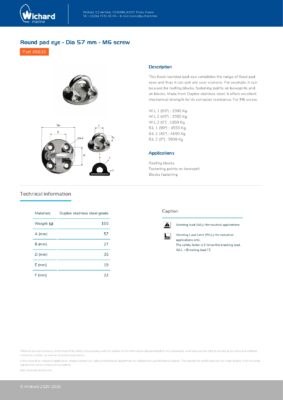 Wichard Round pad eye 6635