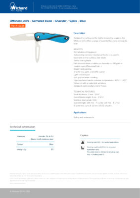 Wichard Offshore knife - Serrated blade - Shackler / Spike 10126