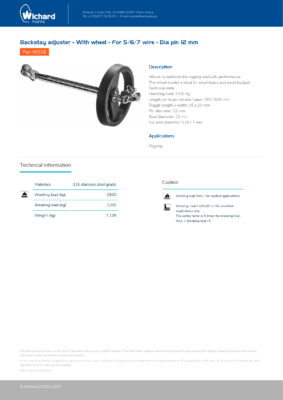 Wichard Backstay adjuster With wheel 5526 