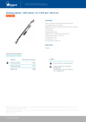 Wichard Backstay adjuster - With ratchet