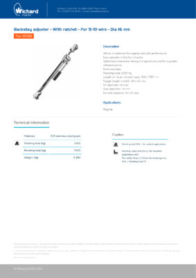 Wichard Backstay adjuster - With ratchet