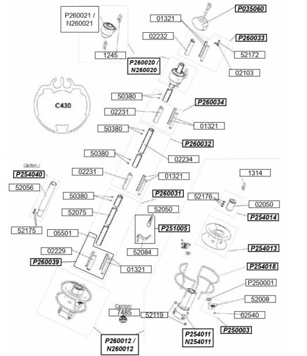 Profurl Furling System C430 Spare Parts for 12.7mm Forestay