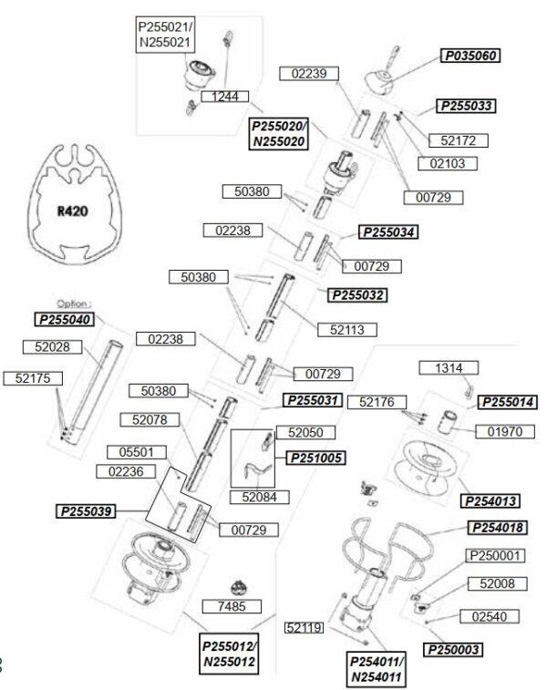 Profurl Furling System R420 Spare Parts