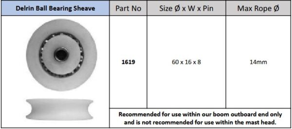 derlin ball bearing sheave
