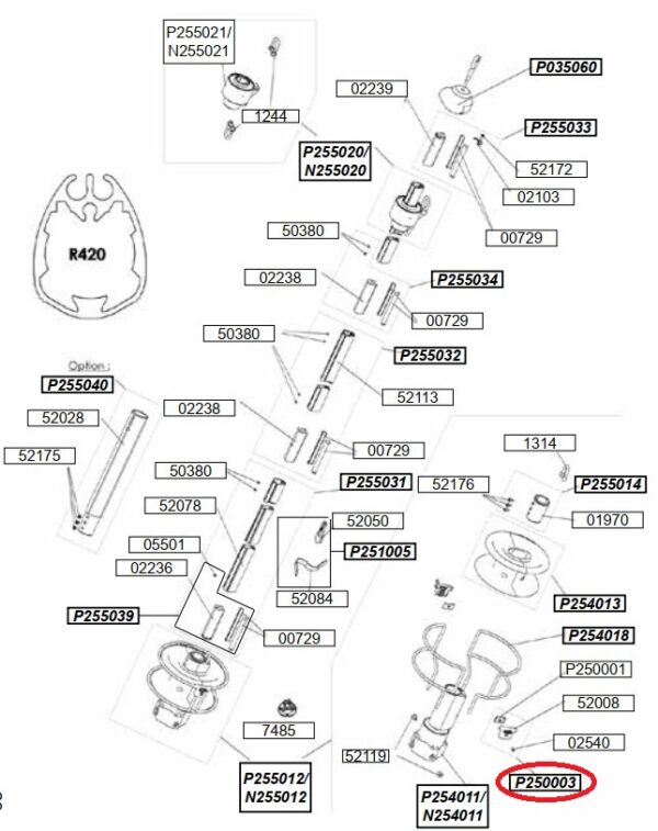 Profurl Drum Cage Connectors C350 C420 R420 R430 P250003