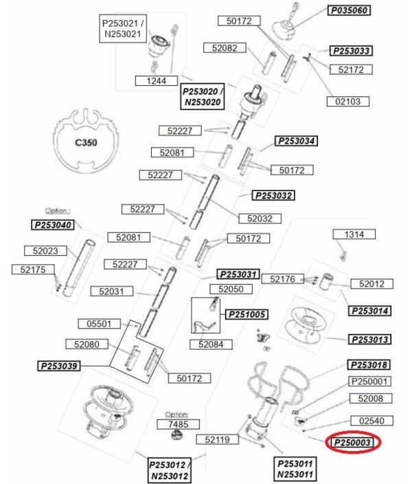 Profurl Drum Cage Connectors C350 C420 R420 R430 P250003