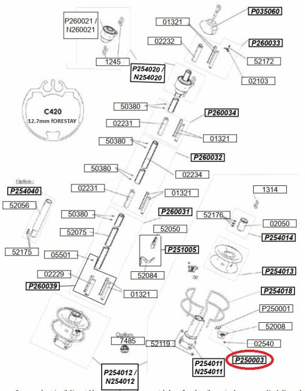 Profurl Drum Cage Connectors C350 C420 R420 R430 P250003