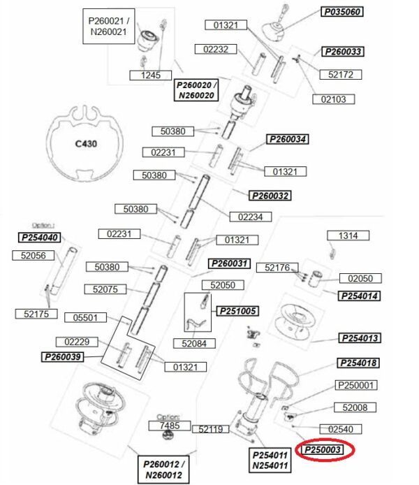 Profurl Drum Cage Connectors C350 C420 R420 R430 P250003