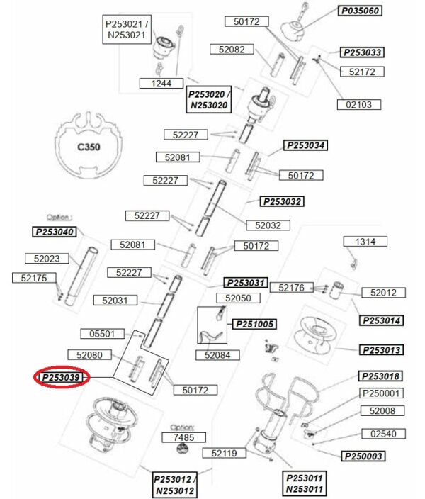 Profurl Lower Bearing Holder C350 P253039