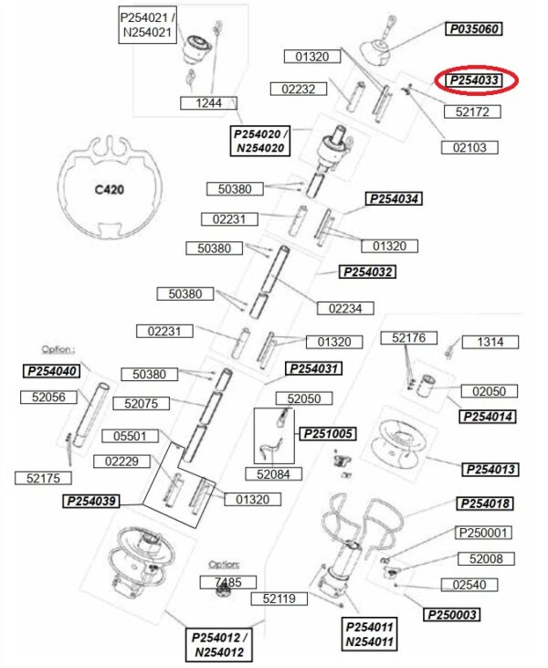 Profurl Complete Upper Bearing C420 P254033