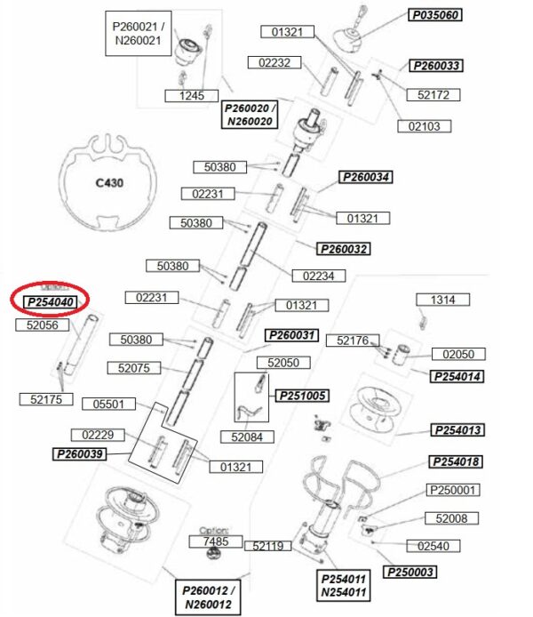 Profurl Integrated turnbuckle cylinder for C420 P254040