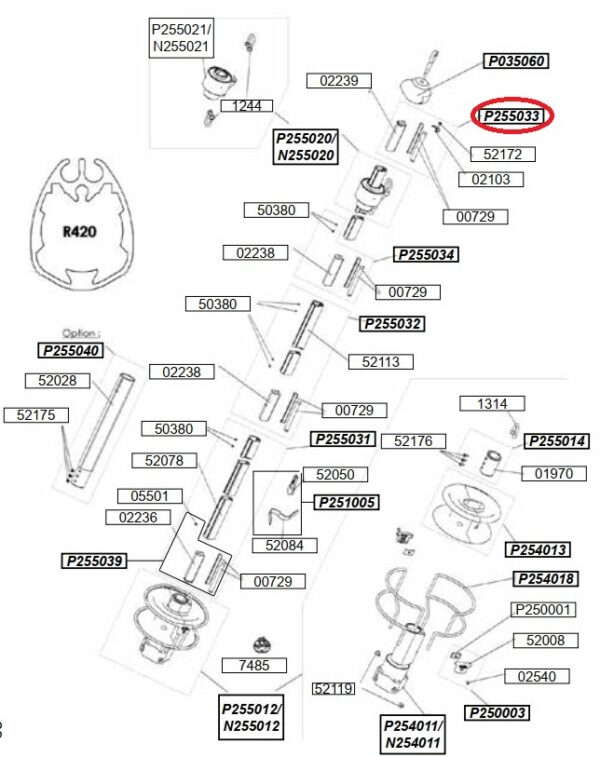 Profurl Complete Upper Bearing R420 P255033