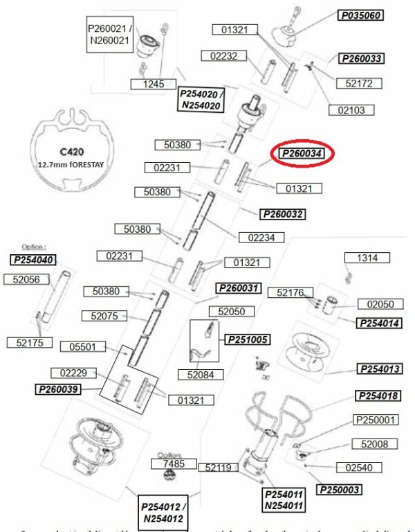 Profurl Complete joining Kit C420 for 12.7 Forestay C430 P260034