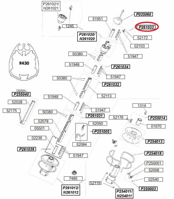 Profurl Complete Upper Bearing R430 P261033