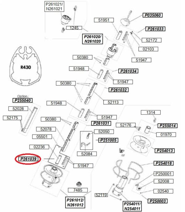 Profurl Lower Bearing Holder R430 P261039