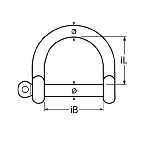 Marinetech D-shackle wide