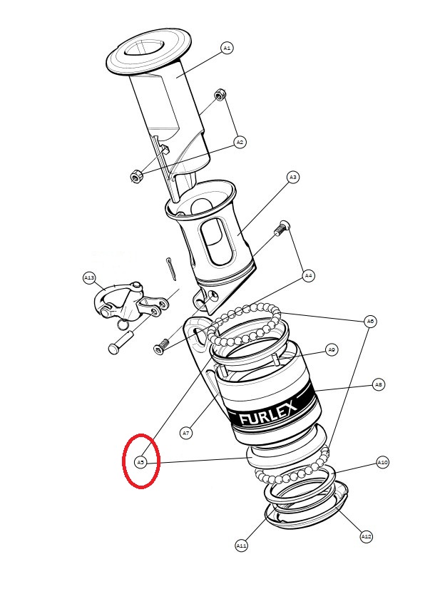 Selden Ball Bearing Ring-Outer Furlex 200s 539-272